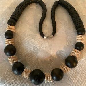 Necklace Beaded Chunky Wooden Boho